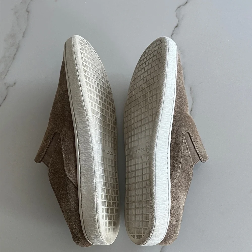 Vince Suede Slip-On Verrill Sneakers - Tan/Taupe - Women’s 6.5